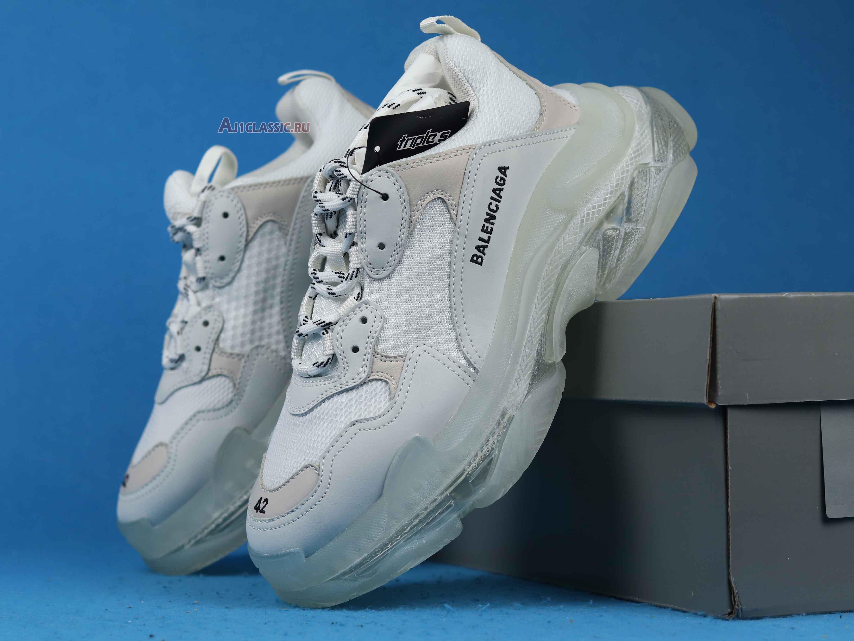 New Balenciaga Triple S "White Clear Sole" 544351 W09E1 9000 Shoes