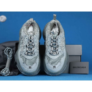 Balenciaga Triple S Sneaker Pearl Grey Clear Sole 541624 W0901 1705 Grey/Grey Mens Womens Shoes