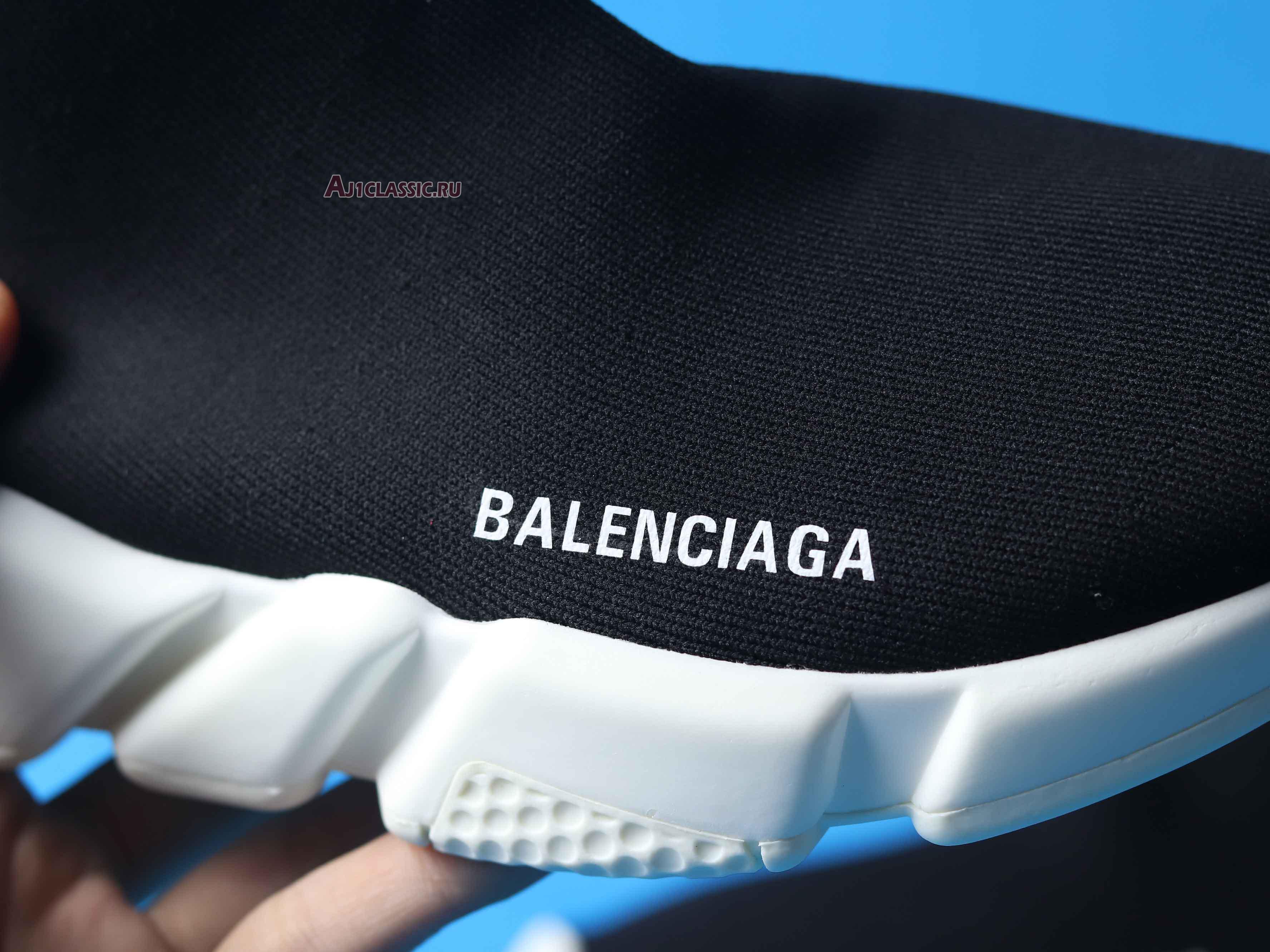 New Balenciaga Speed Trainer Mid "Black" 458653 W05G0 1000 Shoes