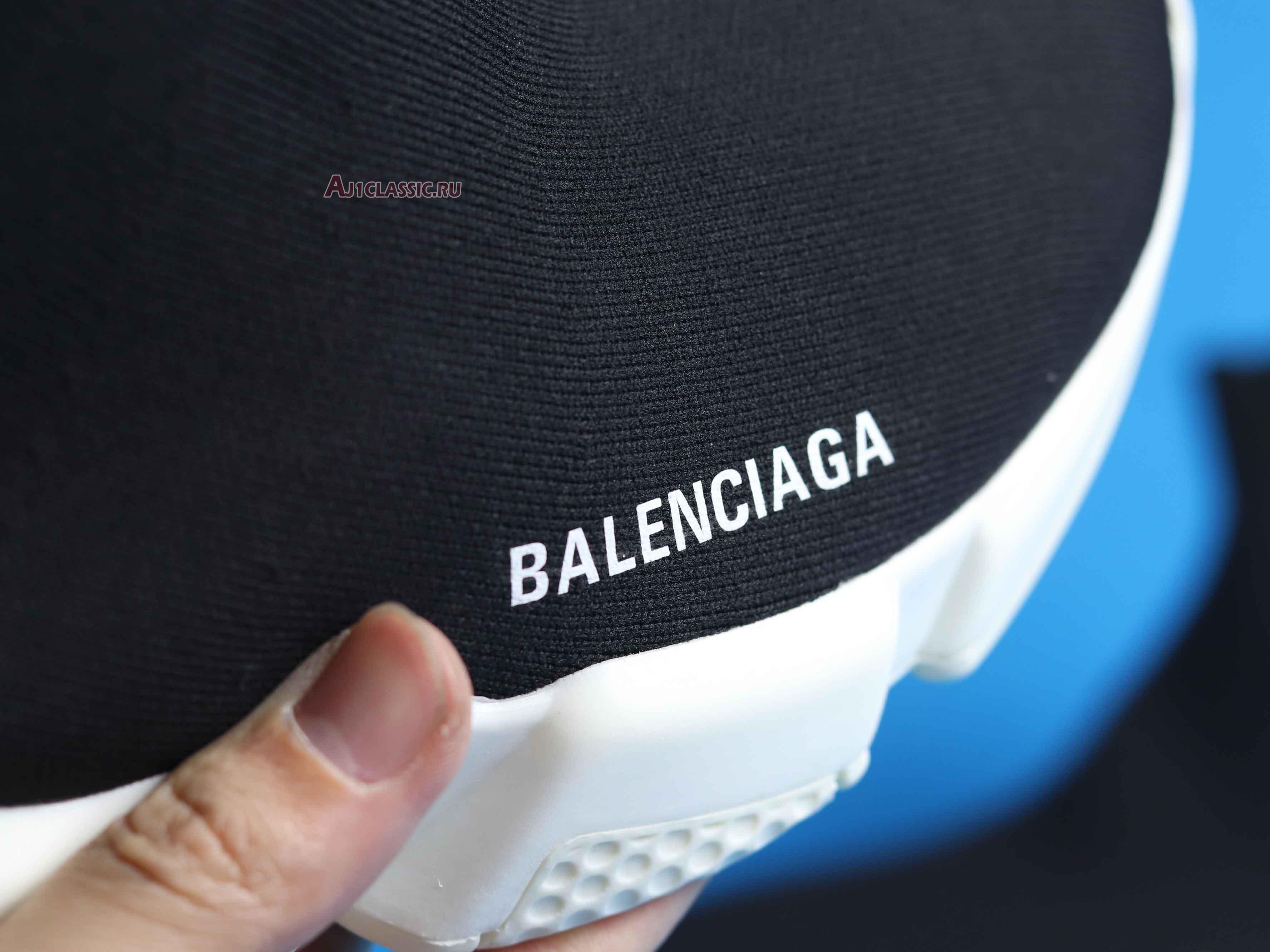 New Balenciaga Speed Trainer Mid "Black" 458653 W05G0 1000 Shoes