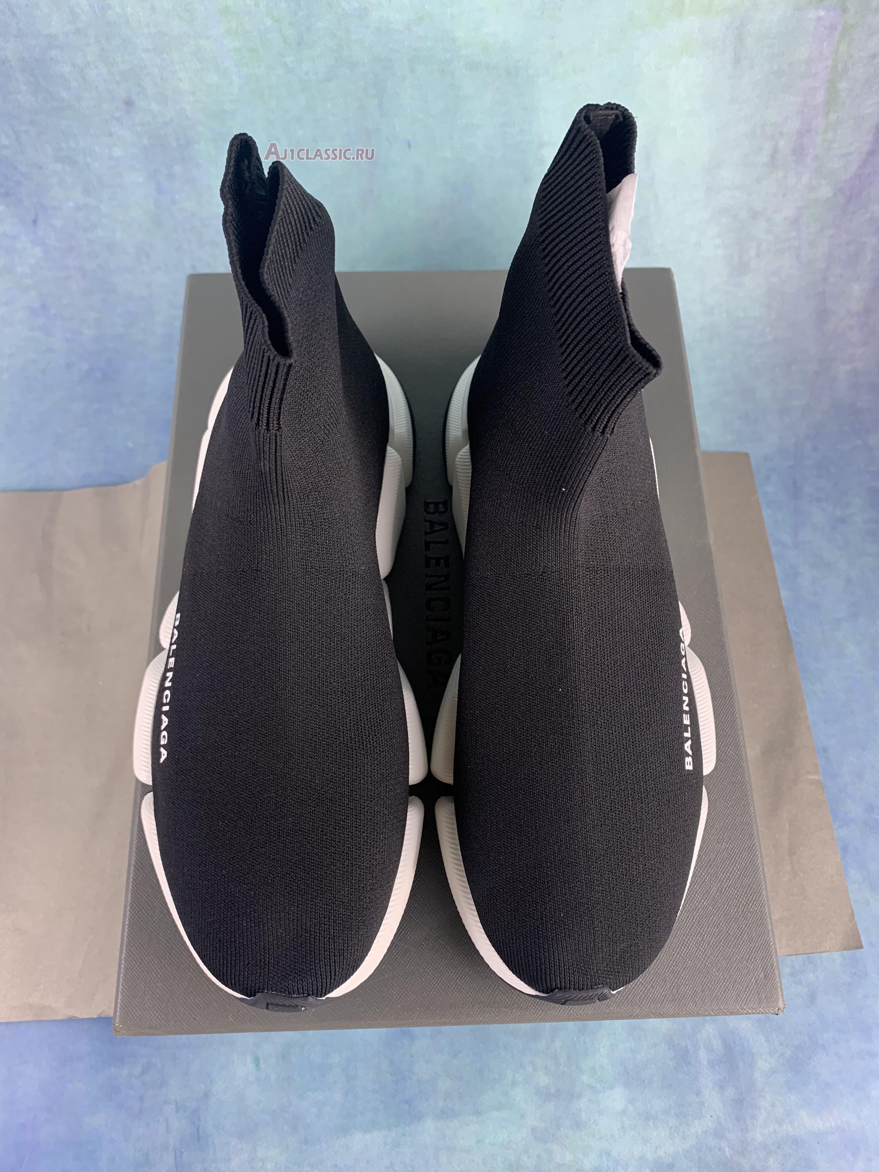 New Balenciaga Speed 2.0 Sneaker "Black White" 617239 W2DB2 1015 Shoes