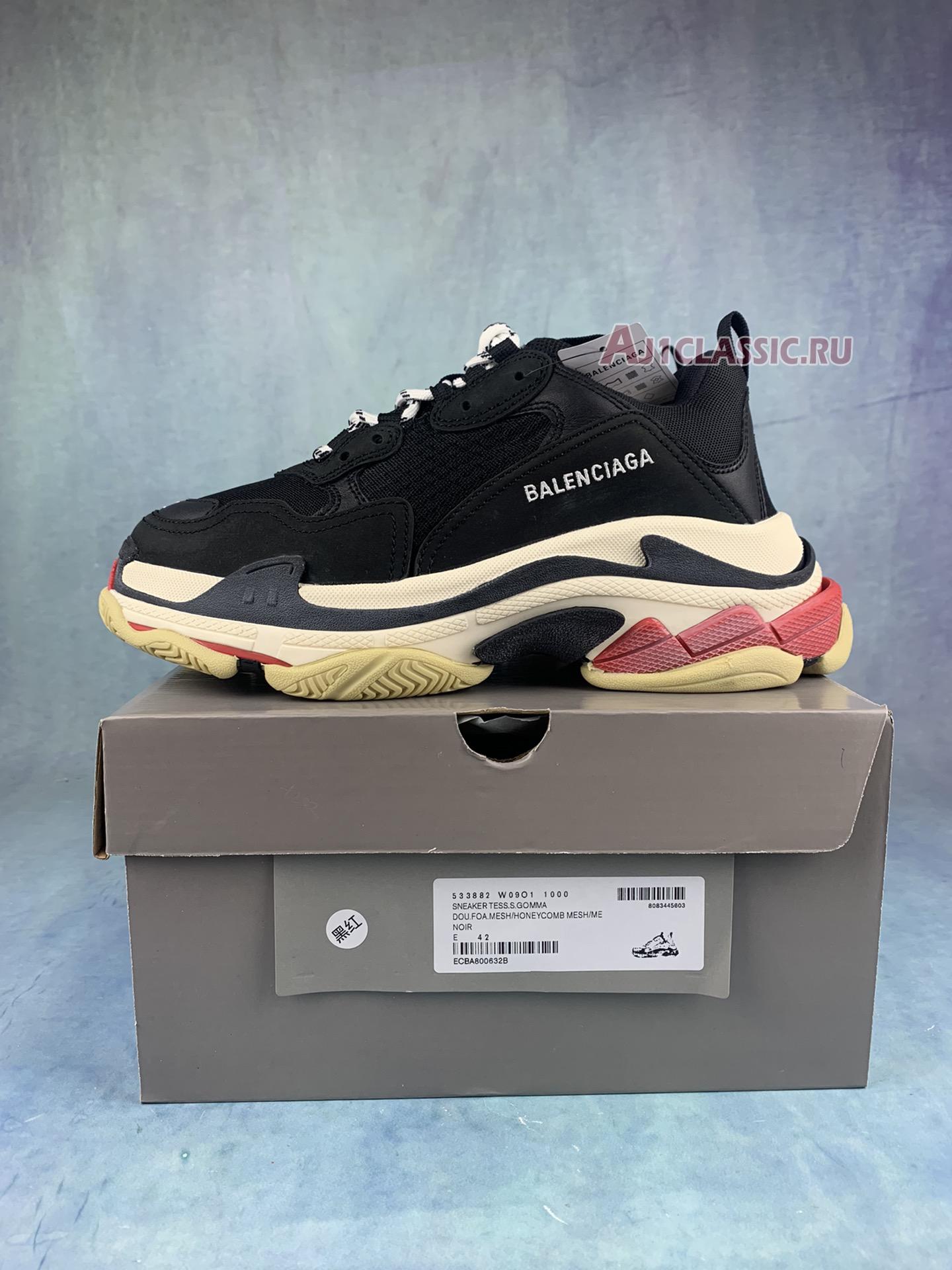 New Balenciaga Triple S Sneaker "Black Red" 2018 533882 W09O1 1000 Shoes