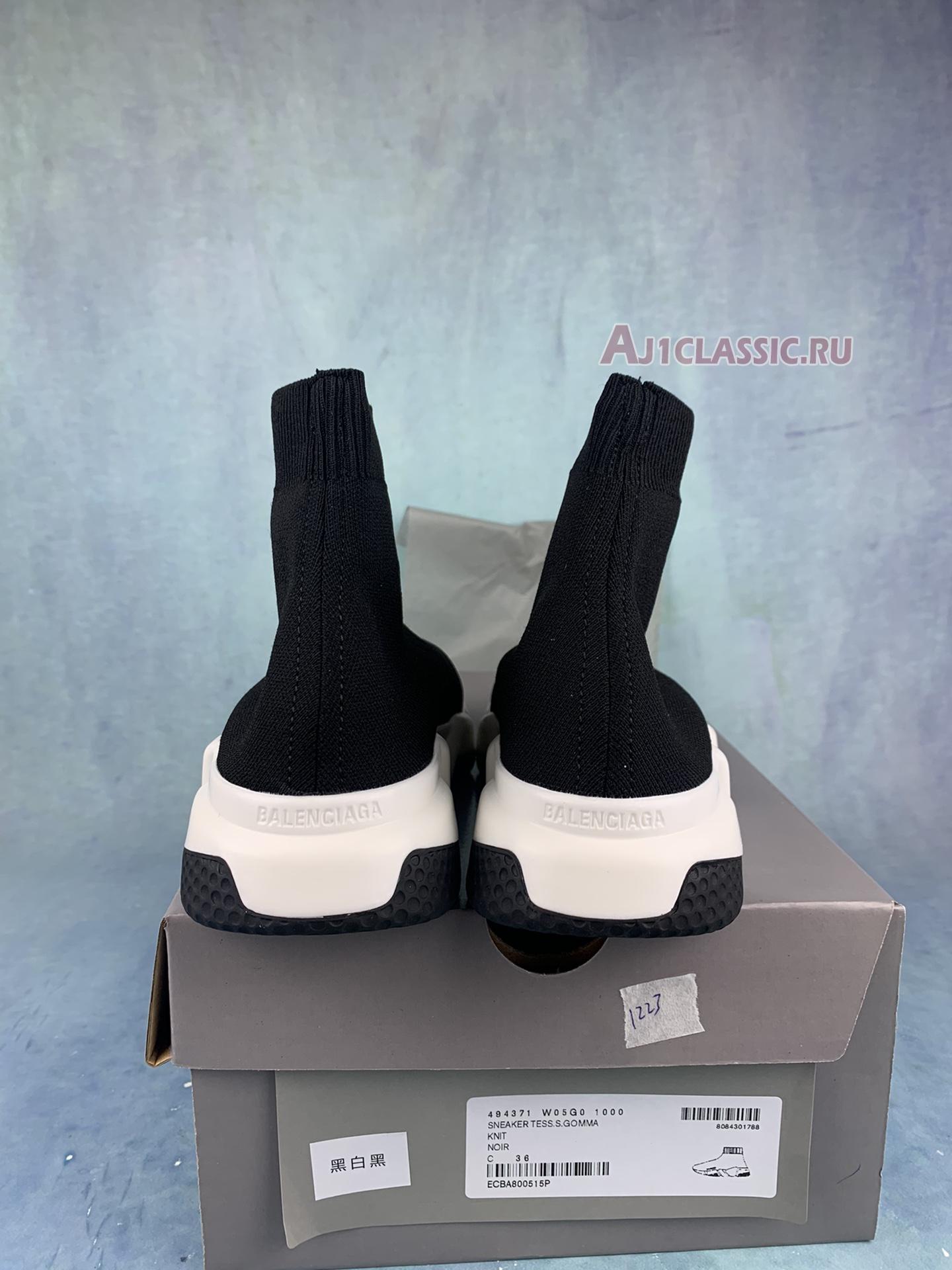 Balenciaga Speed Trainer Mid "Black White Black" 494371 W05G0 1000