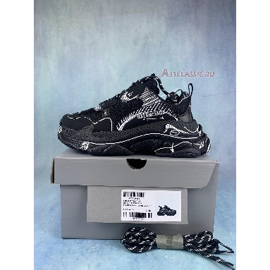 Balenciaga Triple S Sketch-Print Sneakers Black 536737 W3SRB 1090 Black/White Sneakers