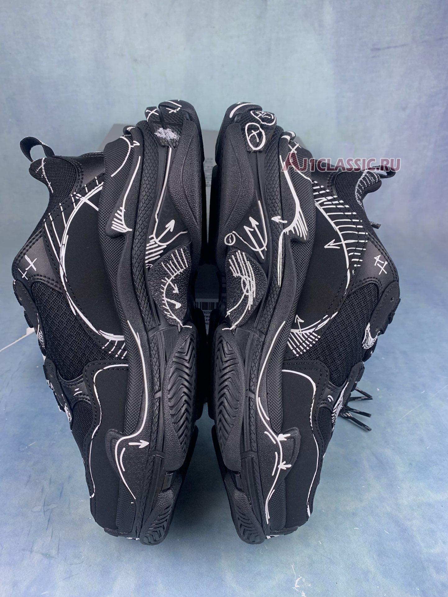 Balenciaga Triple S Sketch-Print Sneakers "Black" 536737 W3SRB 1090