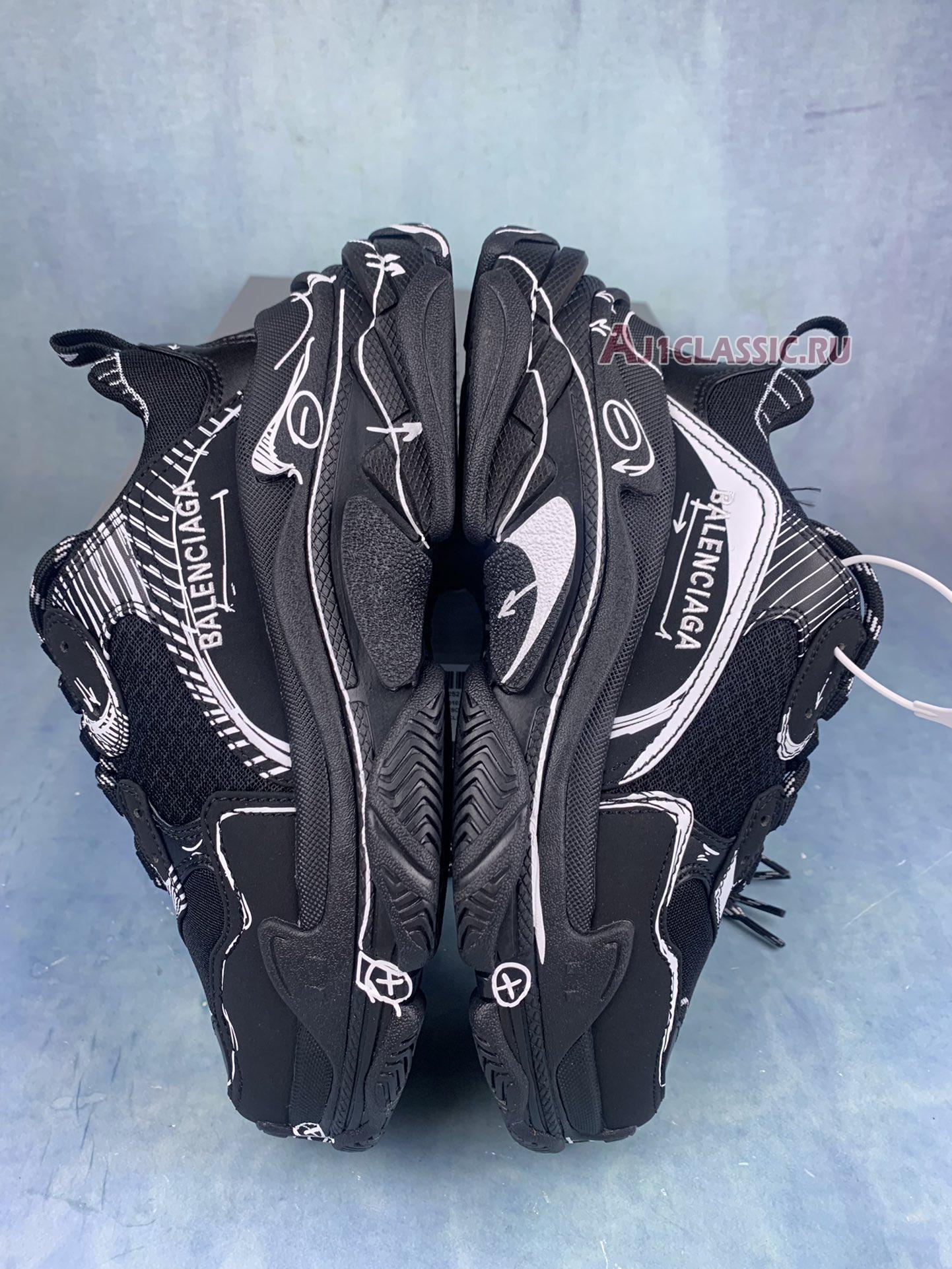 Balenciaga Triple S Sketch-Print Sneakers "Black" 536737 W3SRB 1090