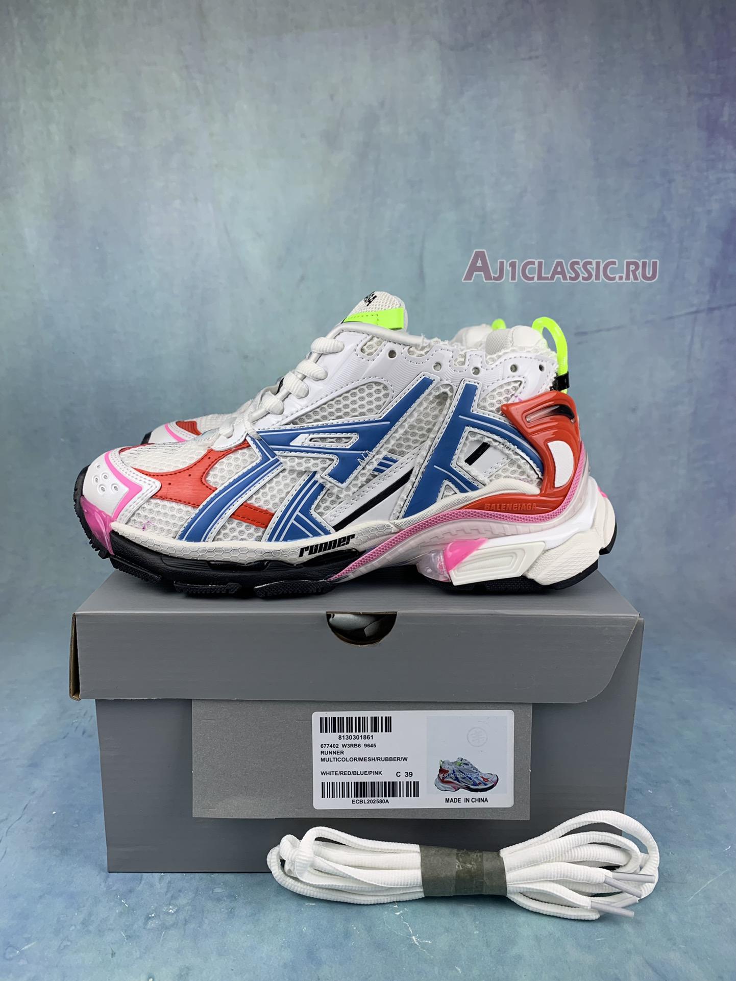 New Balenciaga Runner Sneaker "White Multicolour" 677402 W3RB6 9645 Shoes