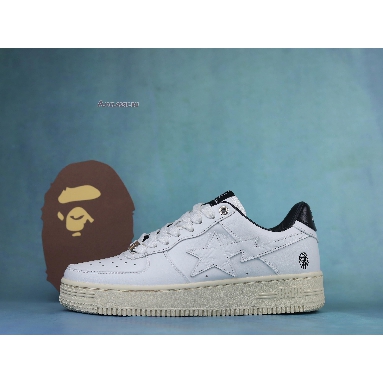 A Bathing Ape Bapesta White Black 1H70191022-WHT White/Silver/Black Mens Womens Shoes