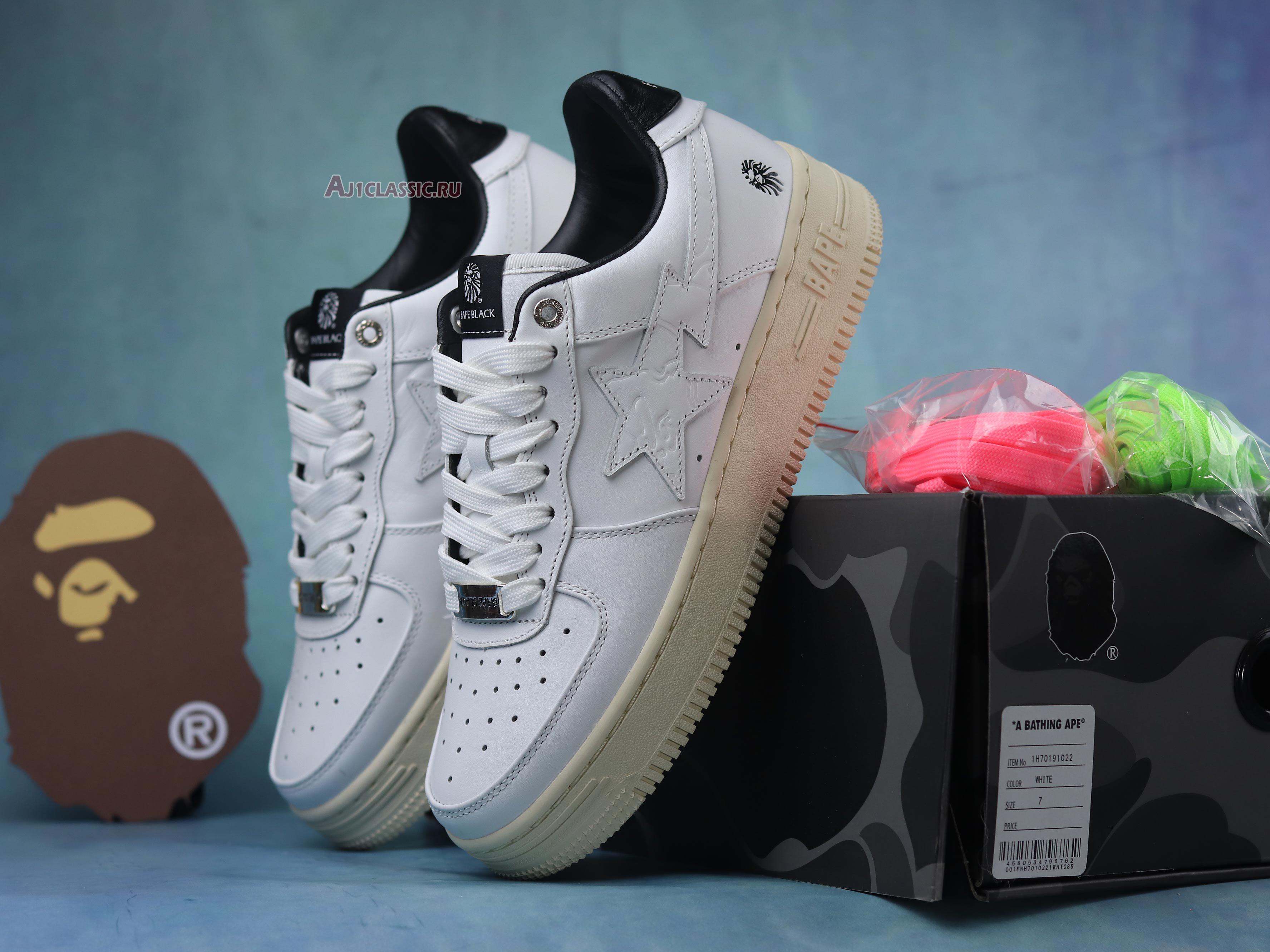 New A Bathing Ape Bapesta "White Black" 1H70191022-WHT Shoes