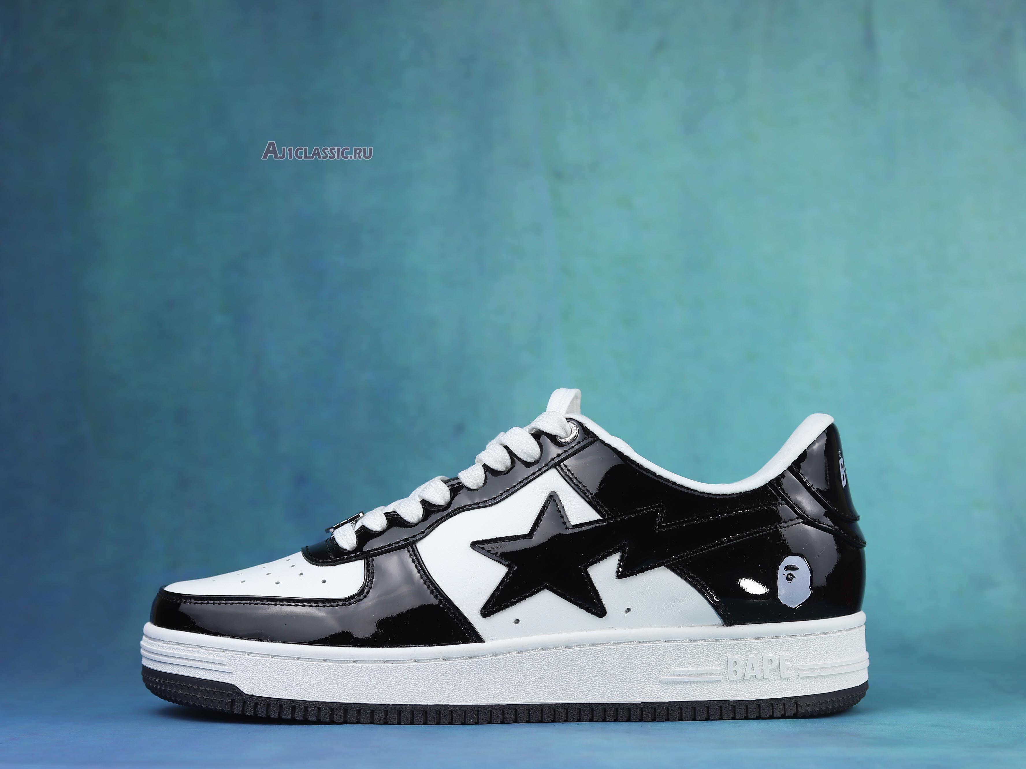 New A Bathing Ape Bapesta "Black White" 1H70191001-BLK Shoes