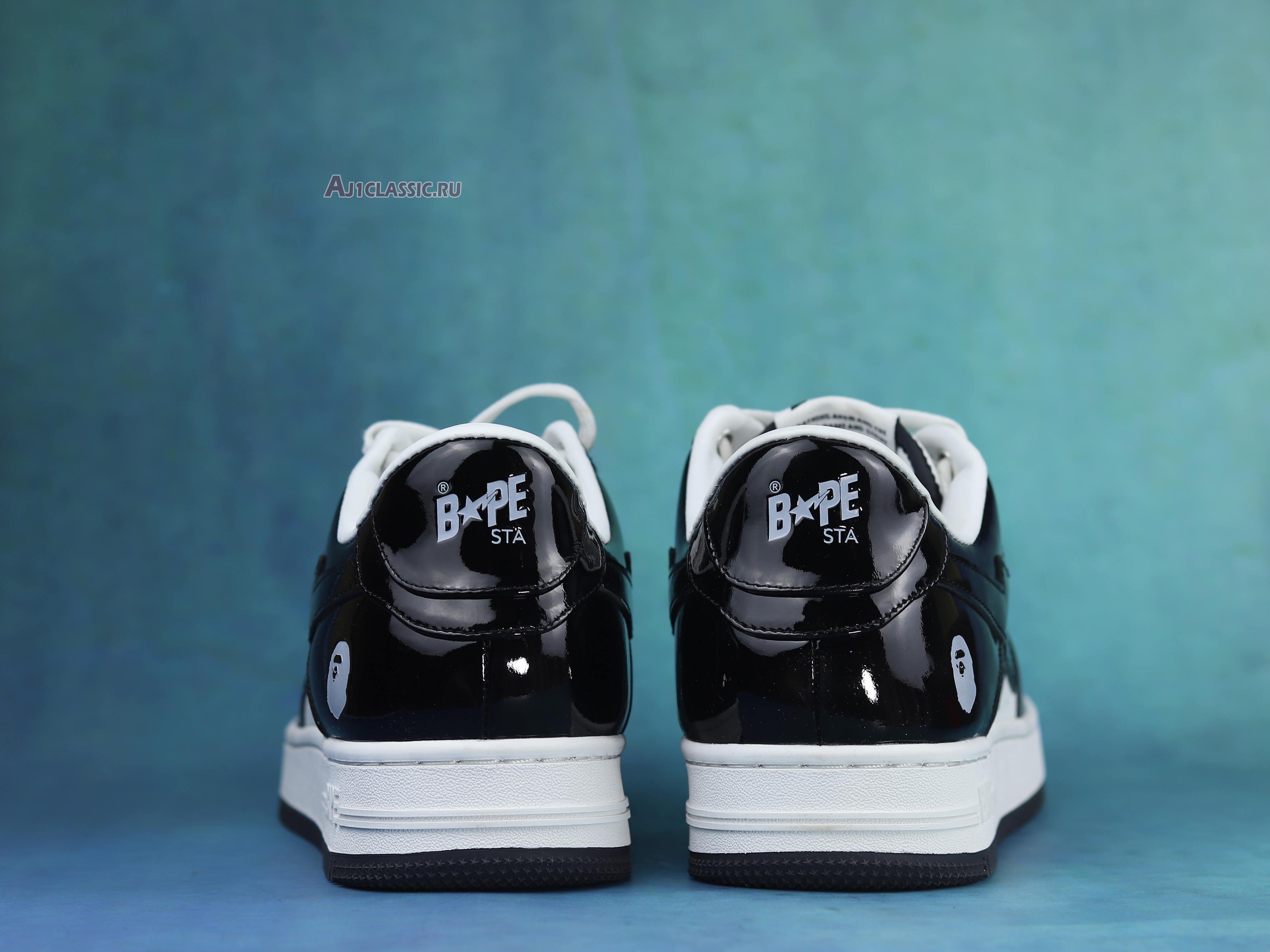 New A Bathing Ape Bapesta "Black White" 1H70191001-BLK Shoes