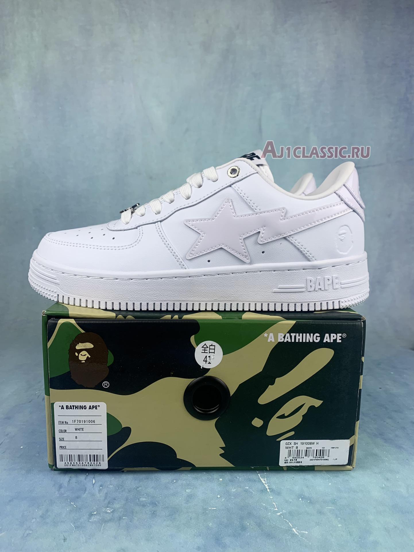 New A Bathing Ape Bapesta Low "White" 1F70191006-WHT Shoes