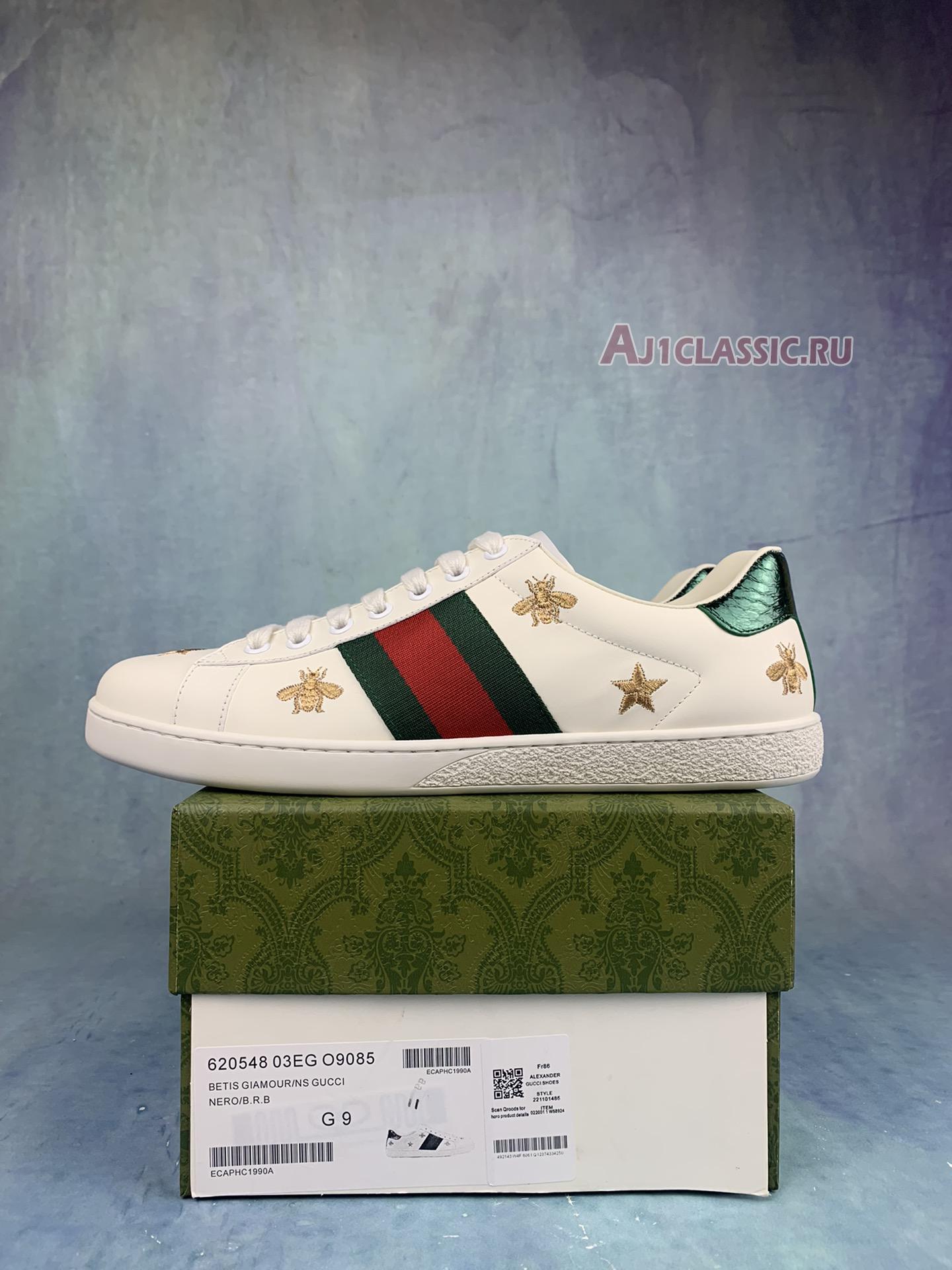 New Gucci Ace Embroidered "Bees and Stars" 386750 A38F0 9073 Shoes