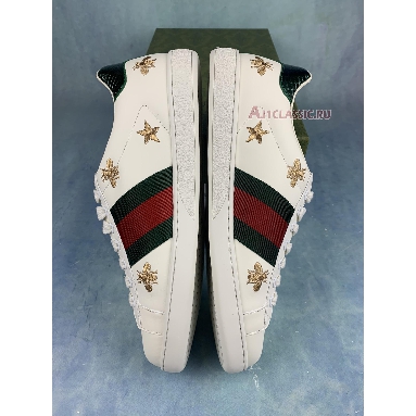 Gucci Ace Embroidered Bees and Stars 386750 A38F0 9073 White/Green/Red/Gold Mens Womens Shoes