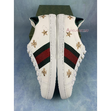 Gucci Ace Embroidered Bees and Stars 386750 A38F0 9073 White/Green/Red/Gold Mens Womens Shoes