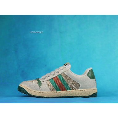 Gucci GG Screener Distressed GG Canvas 546551 9Y920 9666 White/Tan/Green/Red Sneakers