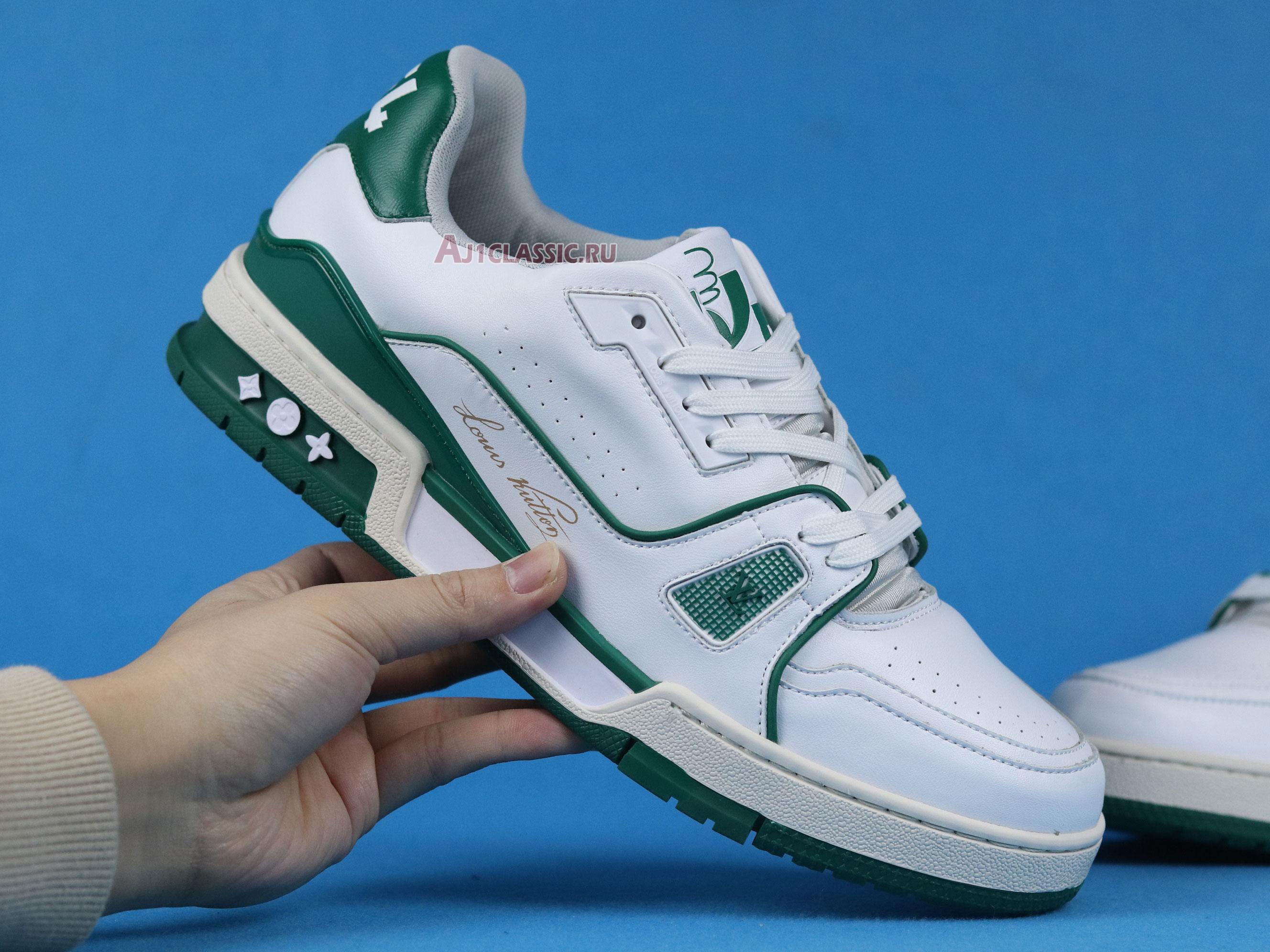 New Louis Vuitton LV Trainer Sneaker Low "White Green" A54HS Shoes