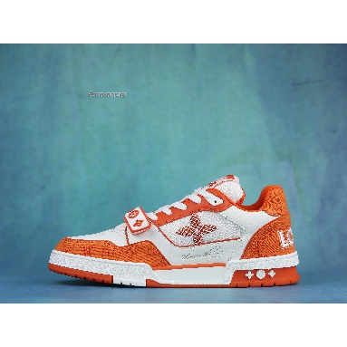 Louis Vuitton Trainer Low Orange Monogram Denim 1A9ZBI Orange/White Sneakers