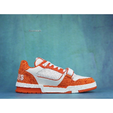 Louis Vuitton Trainer Low Orange Monogram Denim 1A9ZBI Orange/White Sneakers