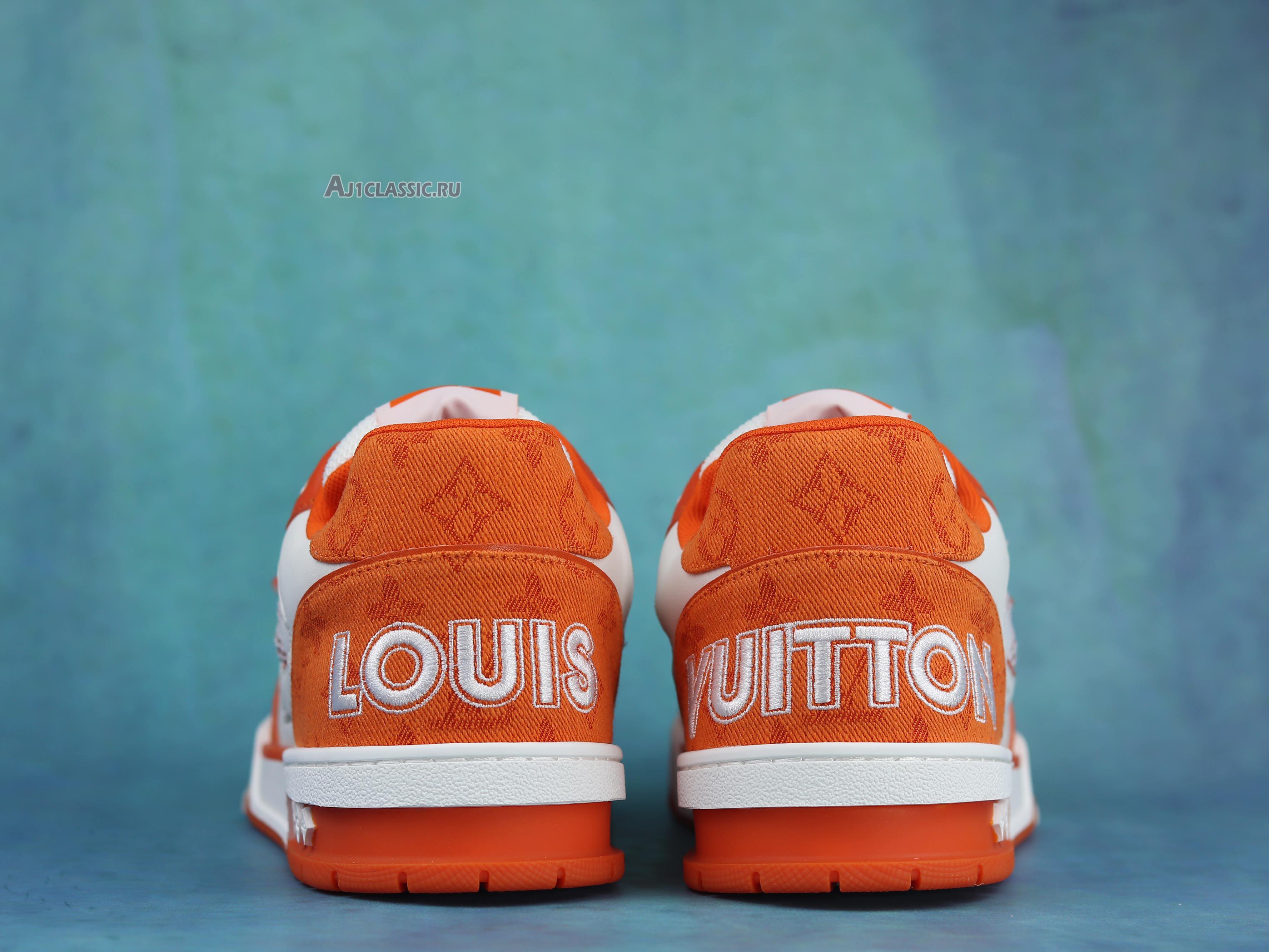 New Louis Vuitton Trainer Low "Orange Monogram Denim" 1A9ZBI Shoes