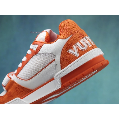 Louis Vuitton Trainer Low Orange Monogram Denim 1A9ZBI Orange/White Mens Womens Shoes