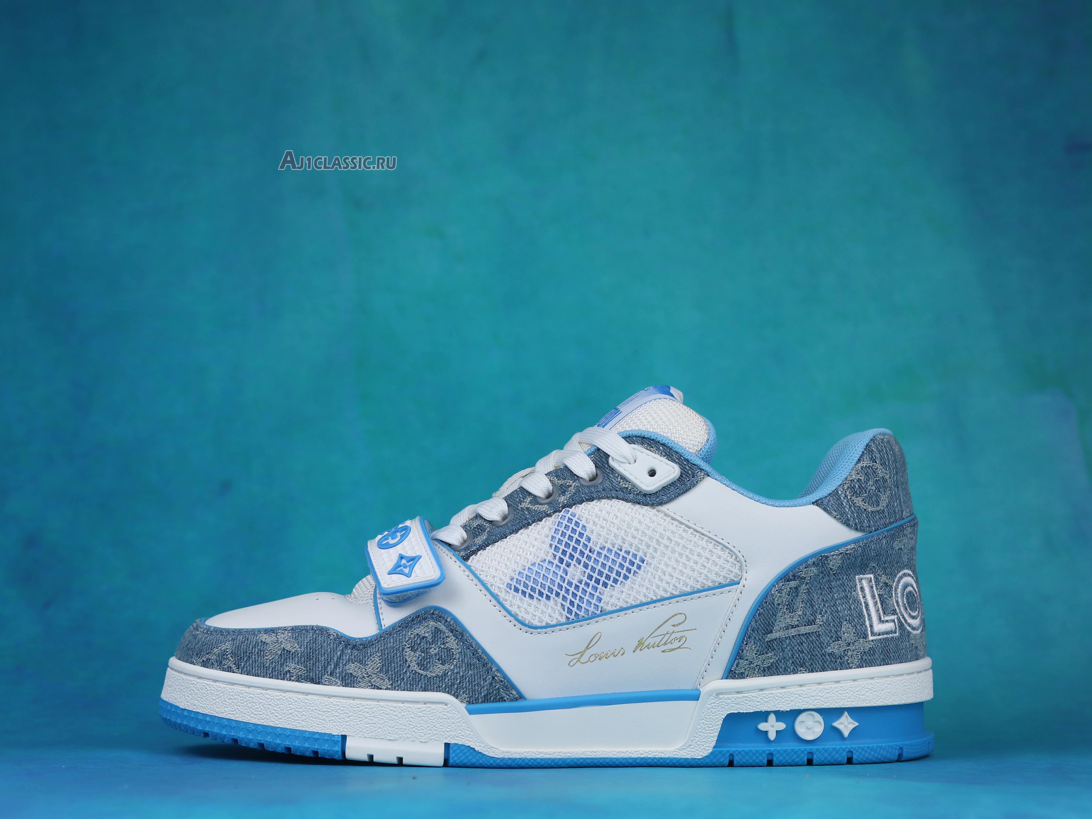 Louis Vuitton Trainer Low "Light Blue Monogram Denim" 1A9ZI5