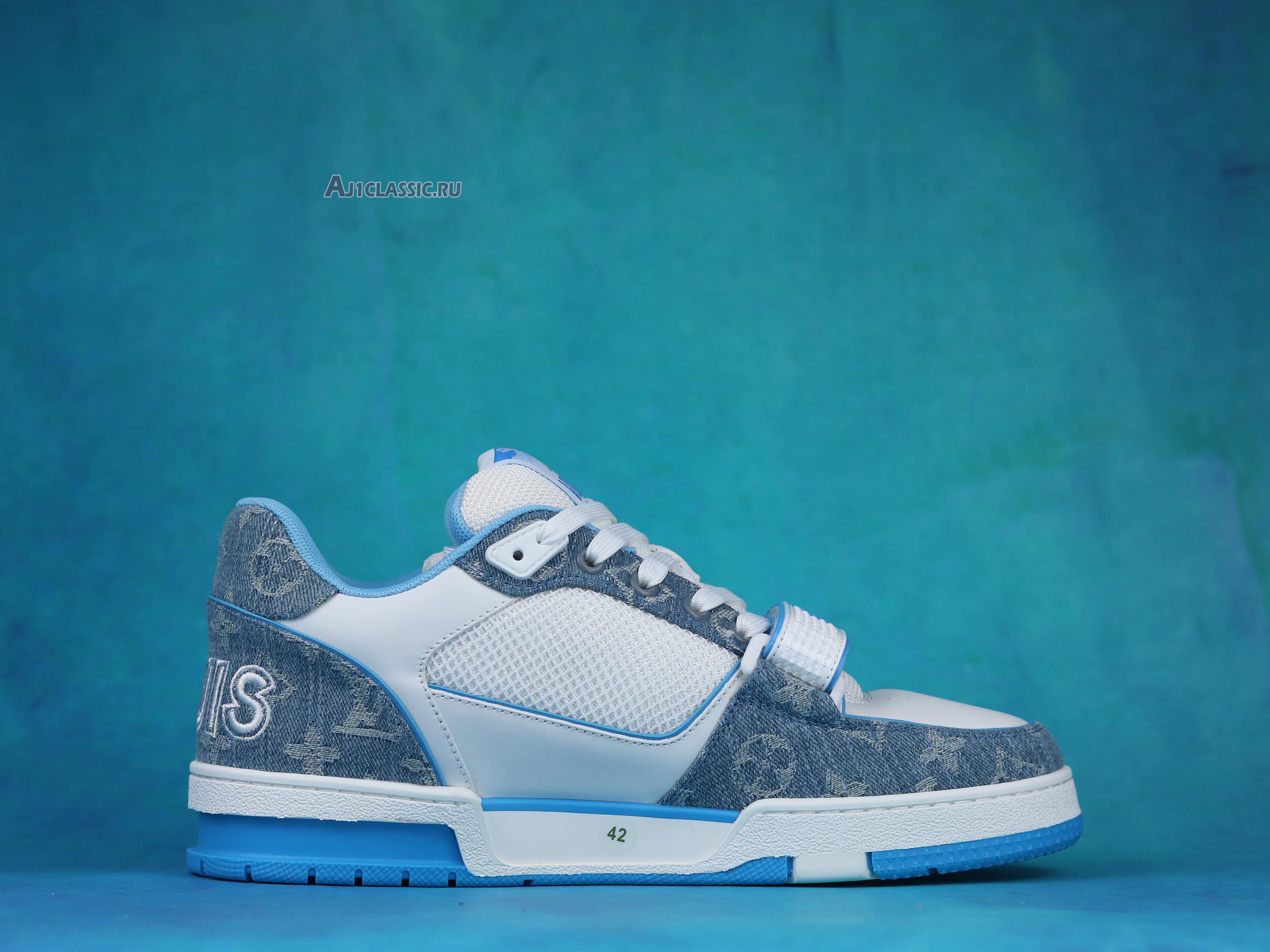 Louis Vuitton Trainer Low "Light Blue Monogram Denim" 1A9ZI5