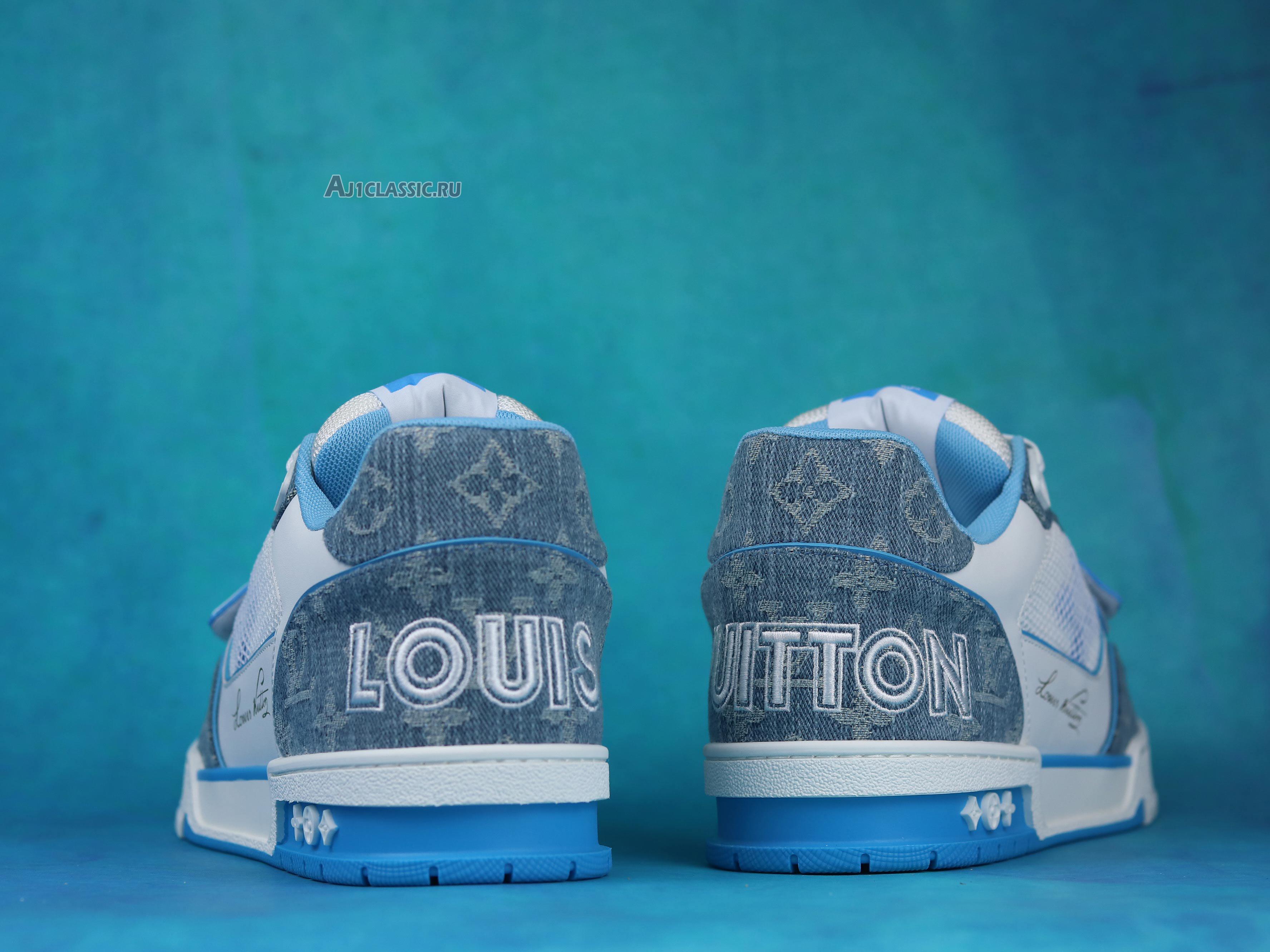 New Louis Vuitton Trainer Low "Light Blue Monogram Denim" 1A9ZI5 Shoes