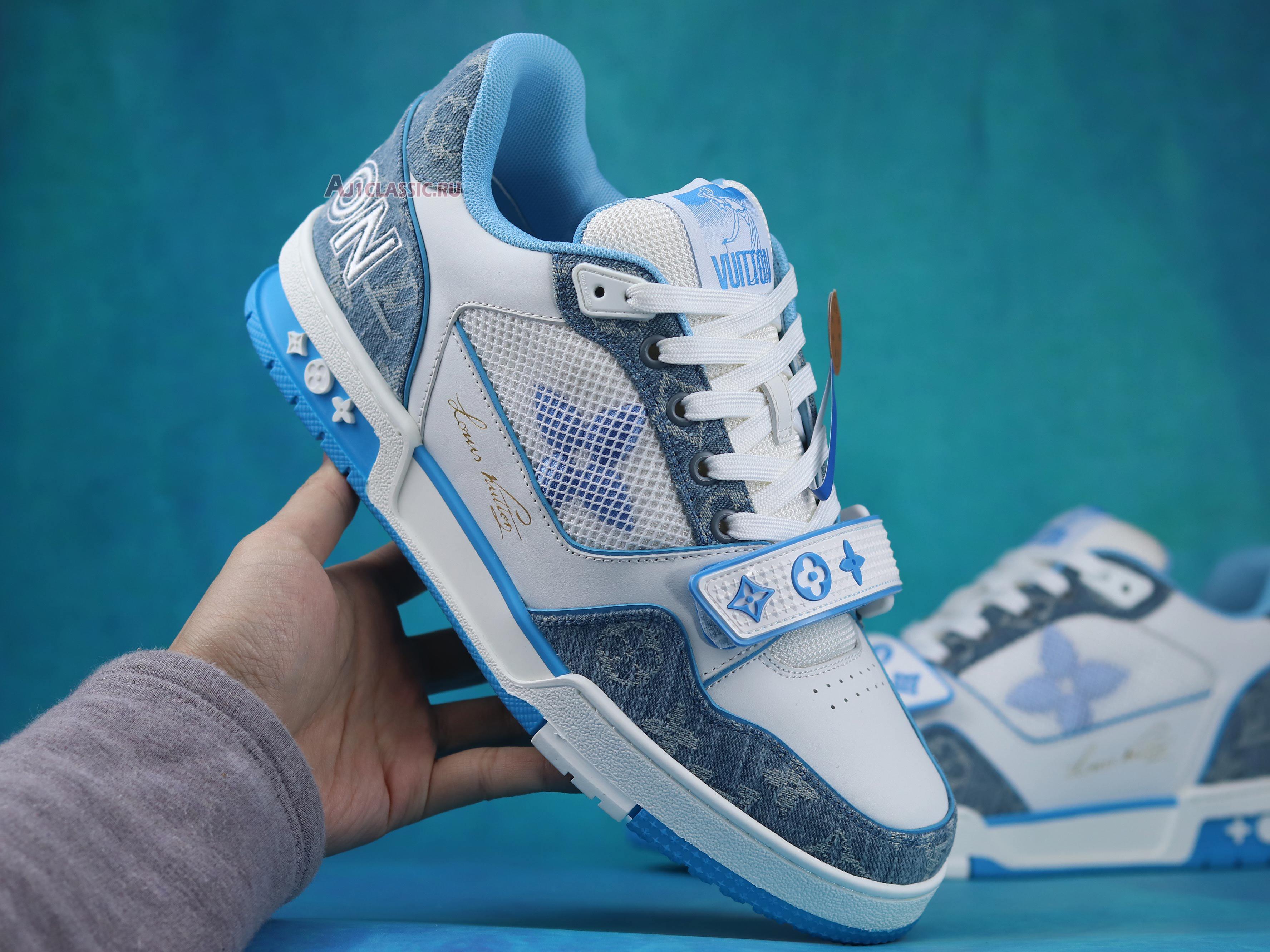 Louis Vuitton Trainer Low "Light Blue Monogram Denim" 1A9ZI5