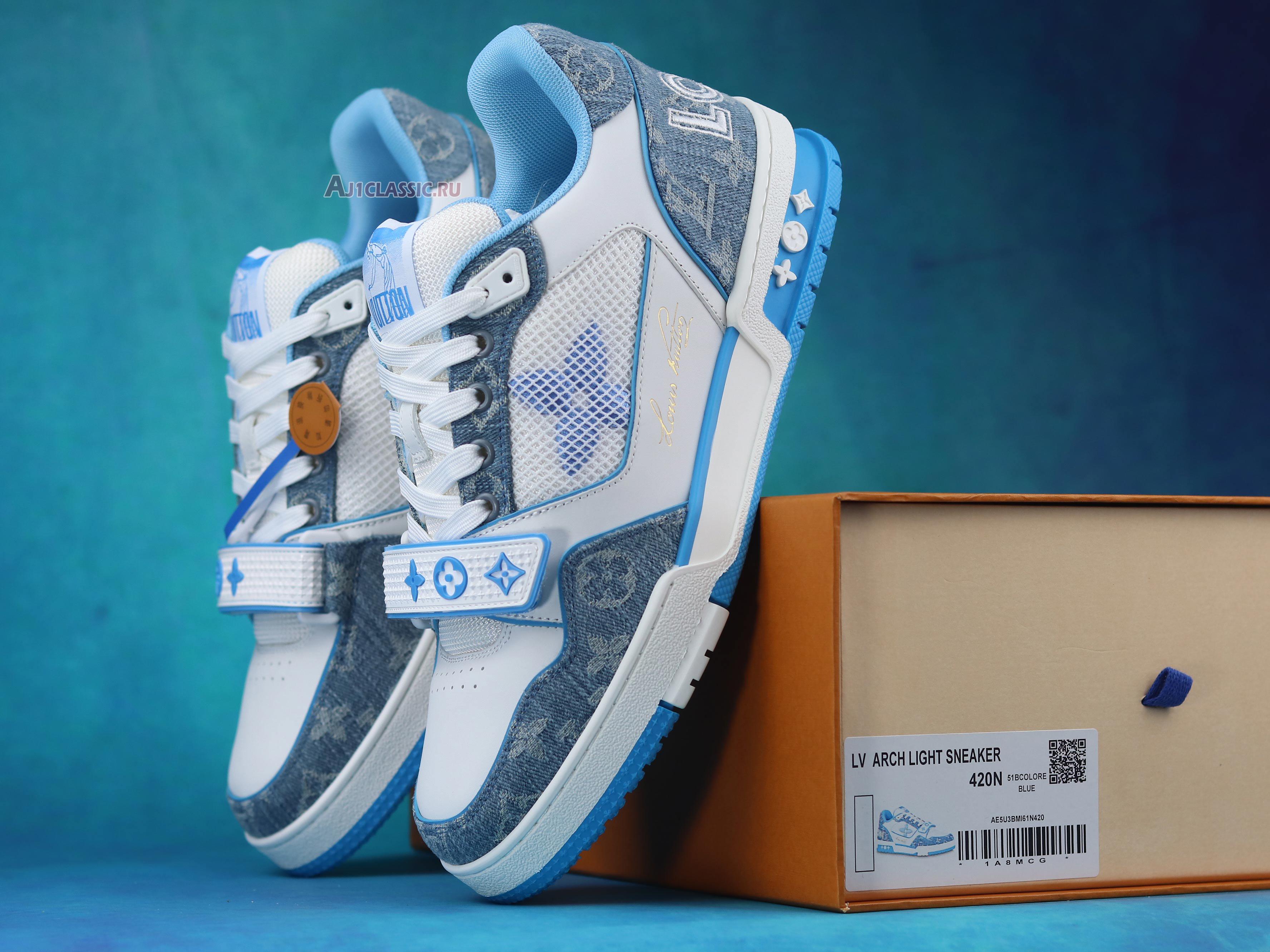 Louis Vuitton Trainer Low "Light Blue Monogram Denim" 1A9ZI5