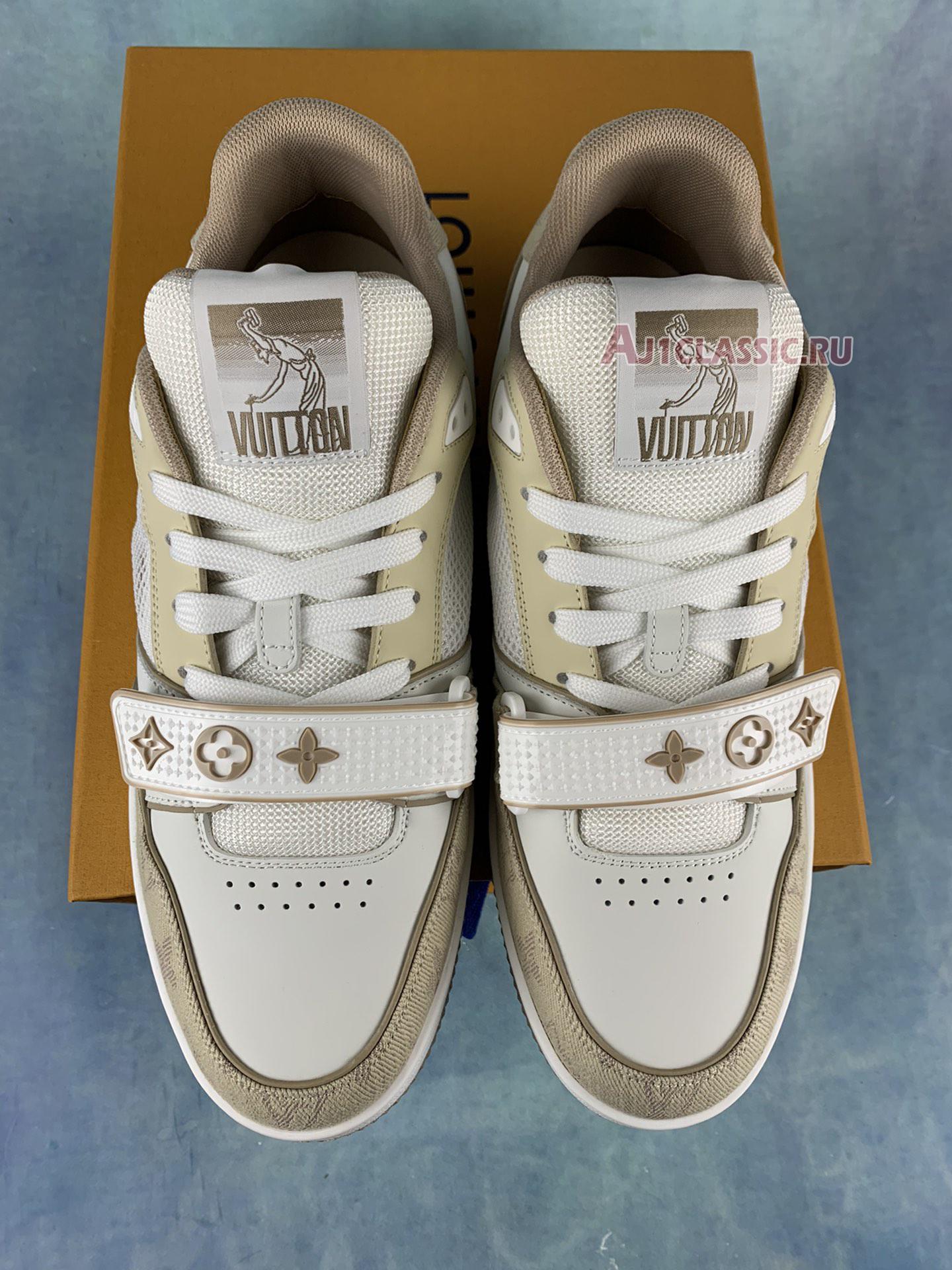 New Louis Vuitton Trainer Sneaker "Beige Monogram Denim" 1A9ZC2 Shoes