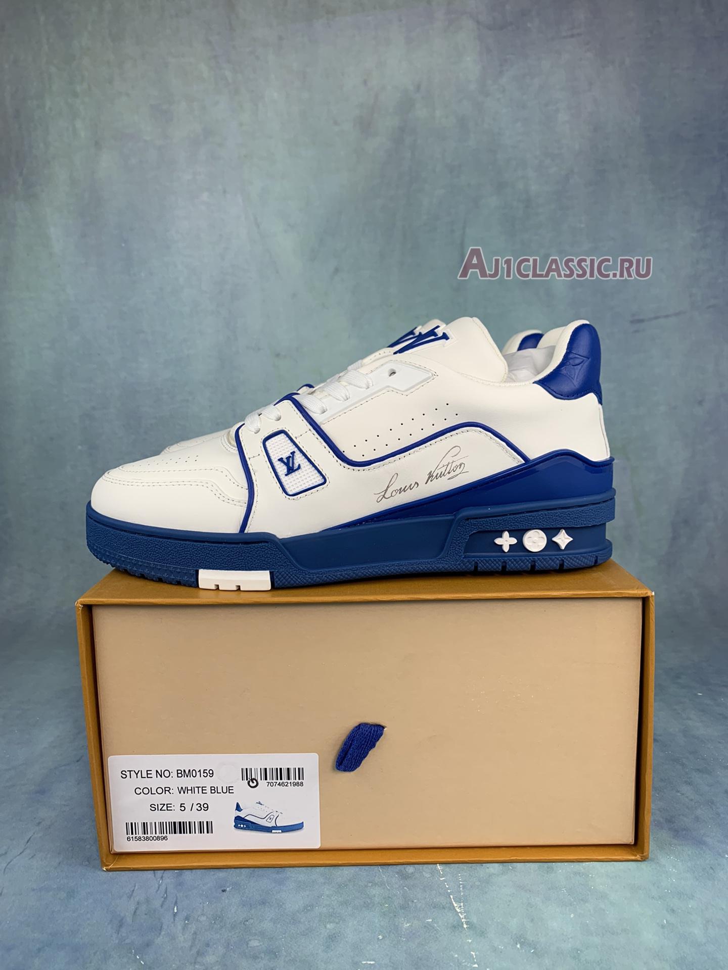 Louis Vuitton Trainer "White Blue Signature" 1A8SJV