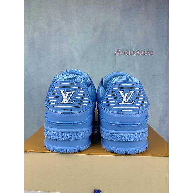 Louis Vuitton Trainer Low Blue Embossed Monogram 1AARFI Blue/White Mens Womens Shoes