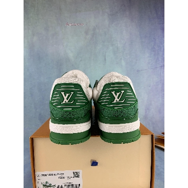 Louis Vuitton Trainer Low Green Monogram Denim 1A9JHV White/Green Mens Womens Shoes