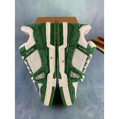 Louis Vuitton Trainer Low Green Monogram Denim 1A9JHV White/Green Sneakers