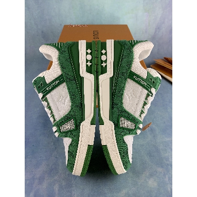 Louis Vuitton Trainer Low Green Monogram Denim 1A9JHV White/Green Sneakers