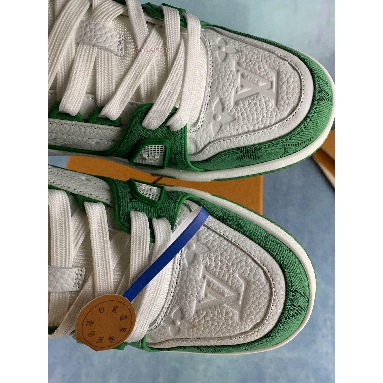 Louis Vuitton Trainer Low Green Monogram Denim 1A9JHV White/Green Sneakers