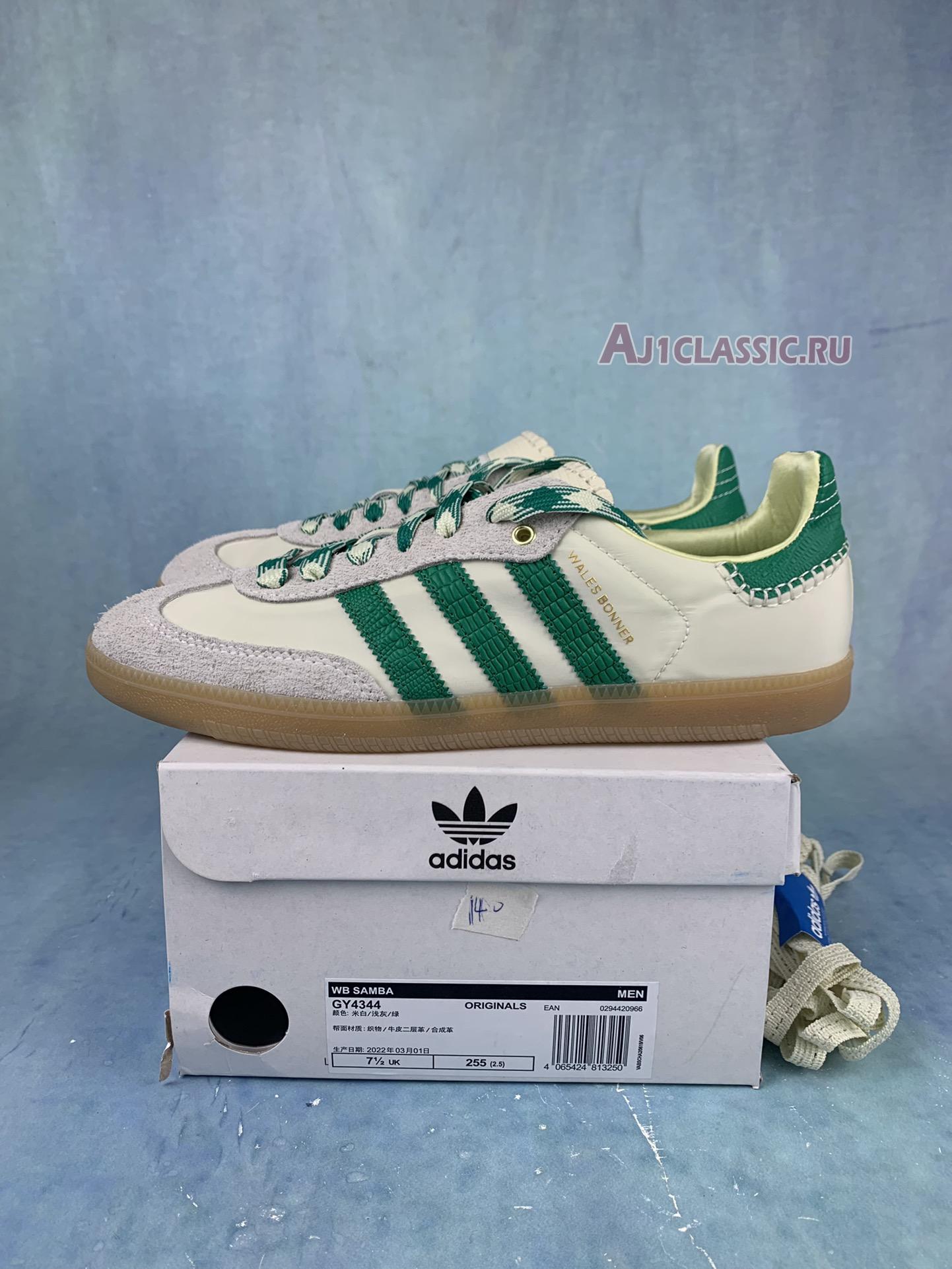 New Wales Bonner x Adidas Samba "Cream White Bold Green" GY4344 Shoes