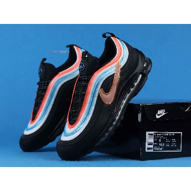 Nike Air Max 97 On Air: Neon Seoul CI1503-001 Black/Reflect Silver-Blue Lagoon Mens Womens Shoes