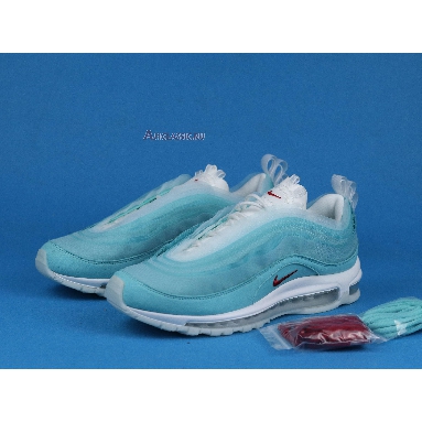 Nike Air Max 97 On Air: Shanghai Kaleidoscope CI1508-400 Ice Blue/Red-White Mens Womens Shoes