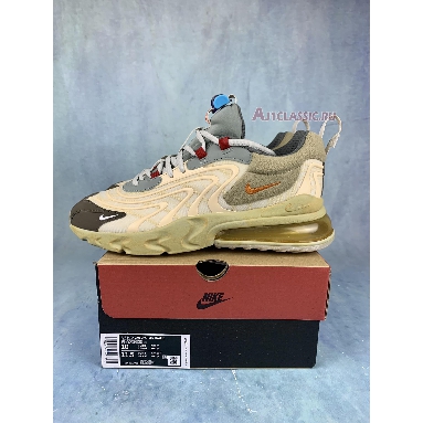 Travis Scott x Nike Air Max 270 React ENG Cactus Trails CT2864-200 Light Cream/Dark Hazel/Mica Green/Starfish Mens Womens Shoes