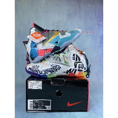 Nike LeBron 11 Premium What The LeBron 650884-400 Black Lava/Silver Ice-Galaxy Blue Mens Womens Shoes