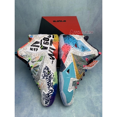 Nike LeBron 11 Premium What The LeBron 650884-400 Black Lava/Silver Ice-Galaxy Blue Mens Womens Shoes