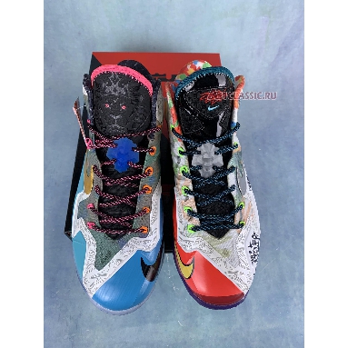 Nike LeBron 11 Premium What The LeBron 650884-400 Black Lava/Silver Ice-Galaxy Blue Mens Womens Shoes