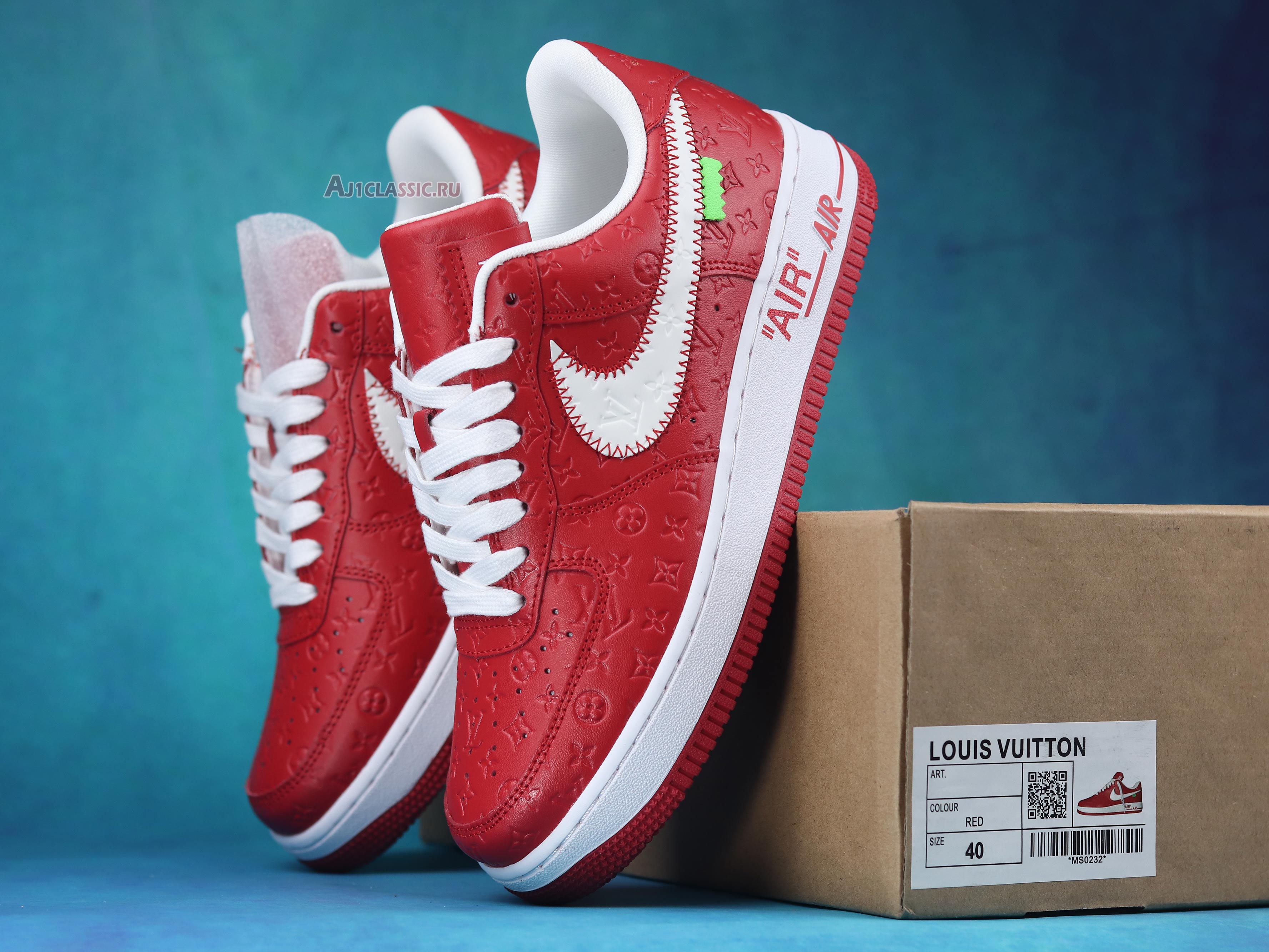 New Louis Vuitton x Nike Air Force 1 Low "Red" NAF1LV-09 Shoes