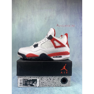 Air Jordan 4 Retro Red Cement DH6927-161 White/Fire Red/Black/Neutral Grey Mens Womens Shoes