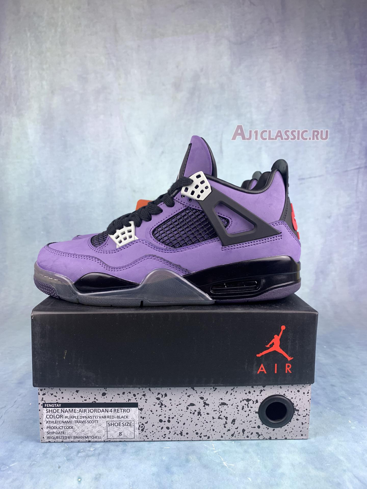 New Travis Scott x Air Jordan 4 Retro "Purple Suede - Black Midsole" AJ4-766296 Shoes