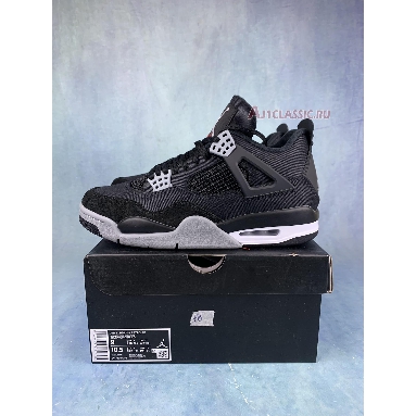 Air Jordan 4 Black Canvas DH7138-006-2 Black/Light Steel Grey-White-Fire Red Sneakers