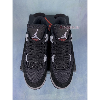 Air Jordan 4 Black Canvas DH7138-006-2 Black/Light Steel Grey-White-Fire Red Sneakers