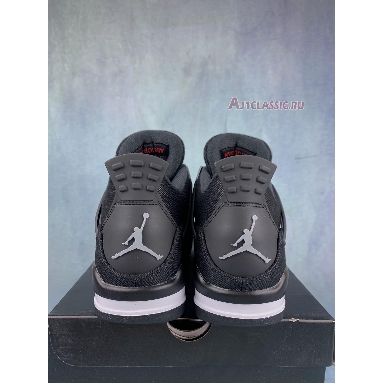 Air Jordan 4 Black Canvas DH7138-006-2 Black/Light Steel Grey-White-Fire Red Sneakers